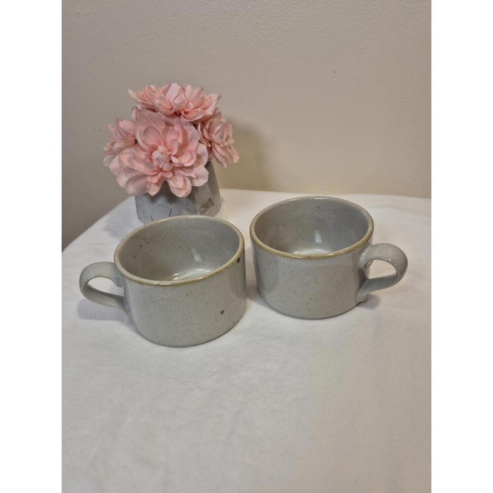 Dansk Sugar Sand Nielstone 2 Mugs Japan Vtg N. Refsgaard